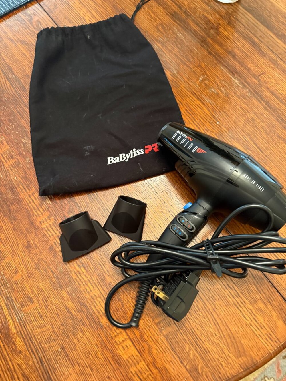BaBylissPRO Italian Rapido Hair Dryer Black Used 3x